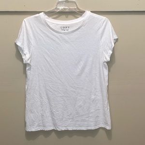 LOFT white vintage soft tee. Size Large.